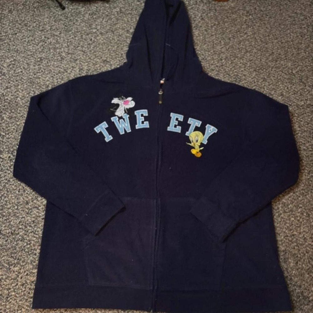 Y2K looney tunes 2005 fleece full zip tweety XL/2X